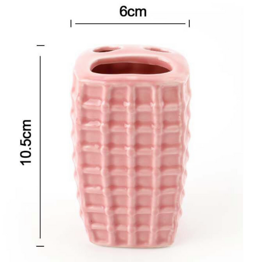 Portaspazzolini Rosa in Ceramica – 6x10.5cm