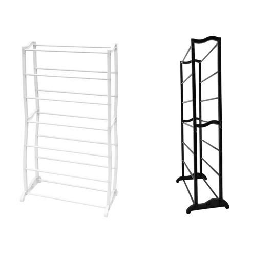 Scarpiera Salvaspazio a 7 Ripiani – 14 Paia, Impilabile, 95x50x16 cm – Bianco o Nero