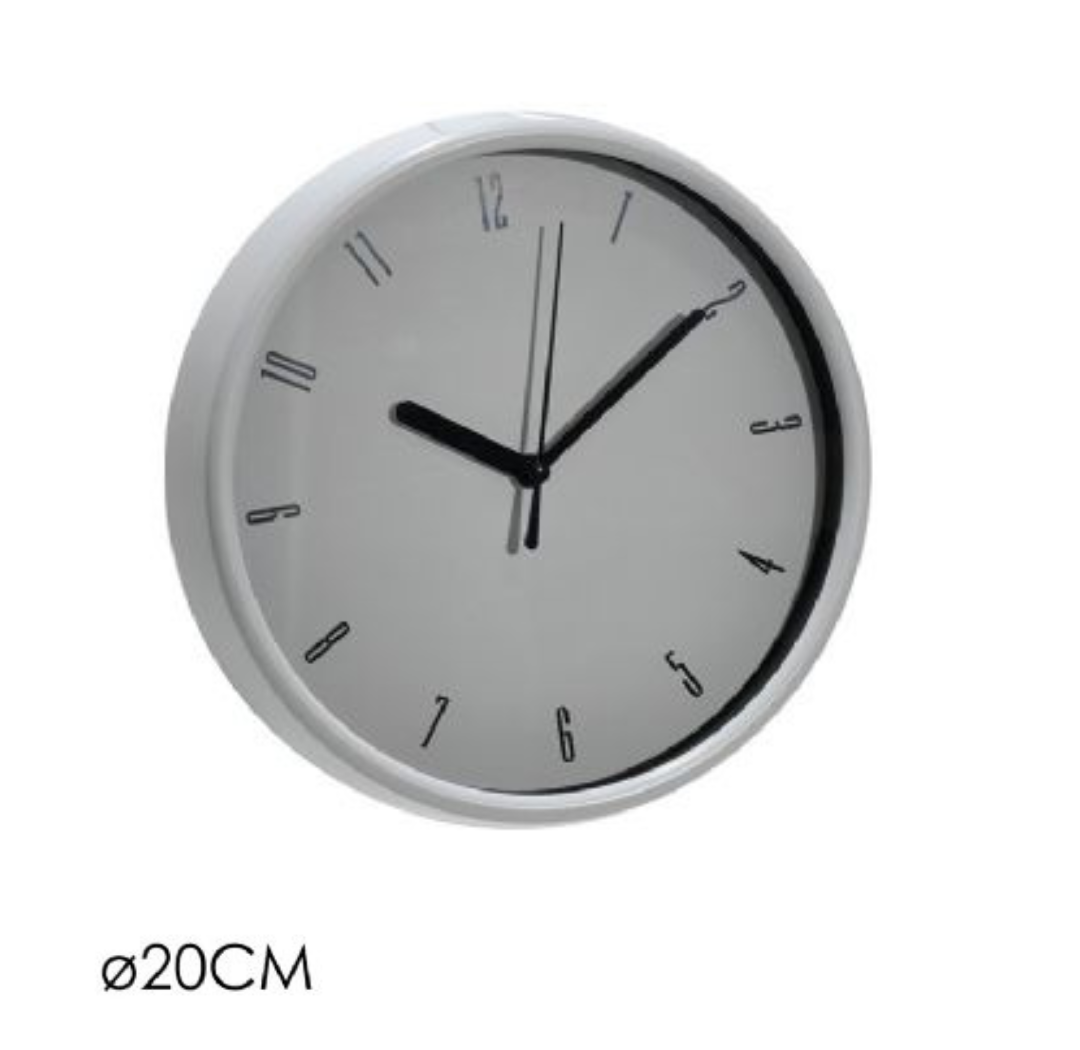 Orologio da Parete Bianco Ø20 cm – Design Assortiti – Silenzioso e Moderno