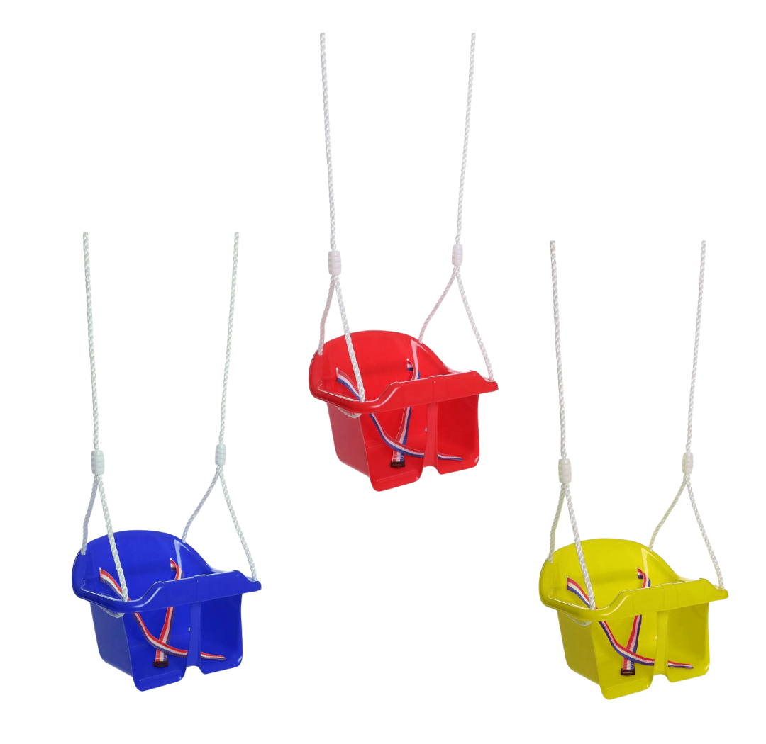 Altalena per Bambini in Plastica con Corde di Sicurezza – Regolabile fino a 180cm – 3 Colori