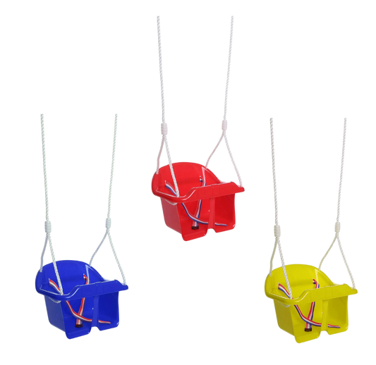Altalena per Bambini in Plastica con Corde di Sicurezza – Regolabile fino a 180cm – 3 Colori