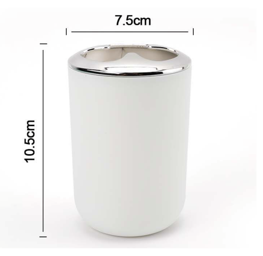Portaspazzolini Bianco Elegante con Coperchio Lucido - 10.5x7.5 cm