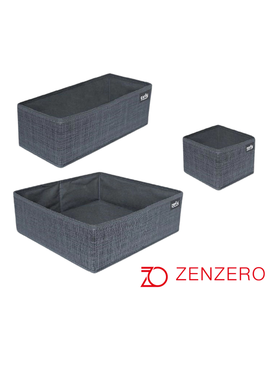 Set 3 Pezzi Contenitori Organizer in Tessuto