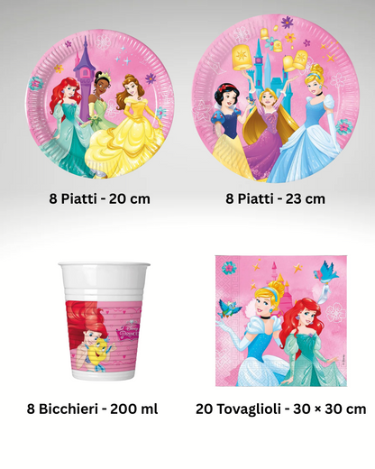 Set Festa Principesse Disney – Piatti, Bicchieri e Tovaglioli