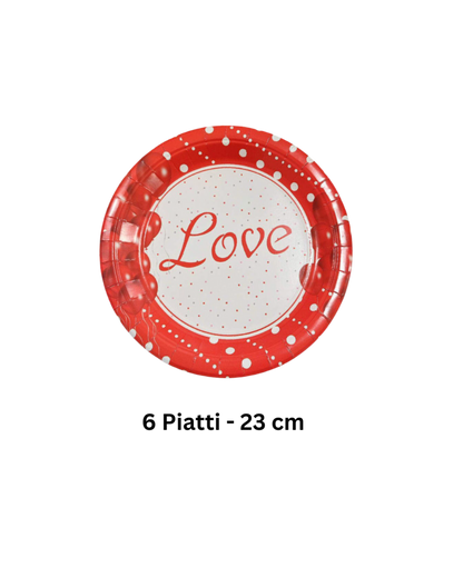 Set di Stoviglie per Feste “Love” – Piatti, Bicchieri e Tovaglioli Decorativi