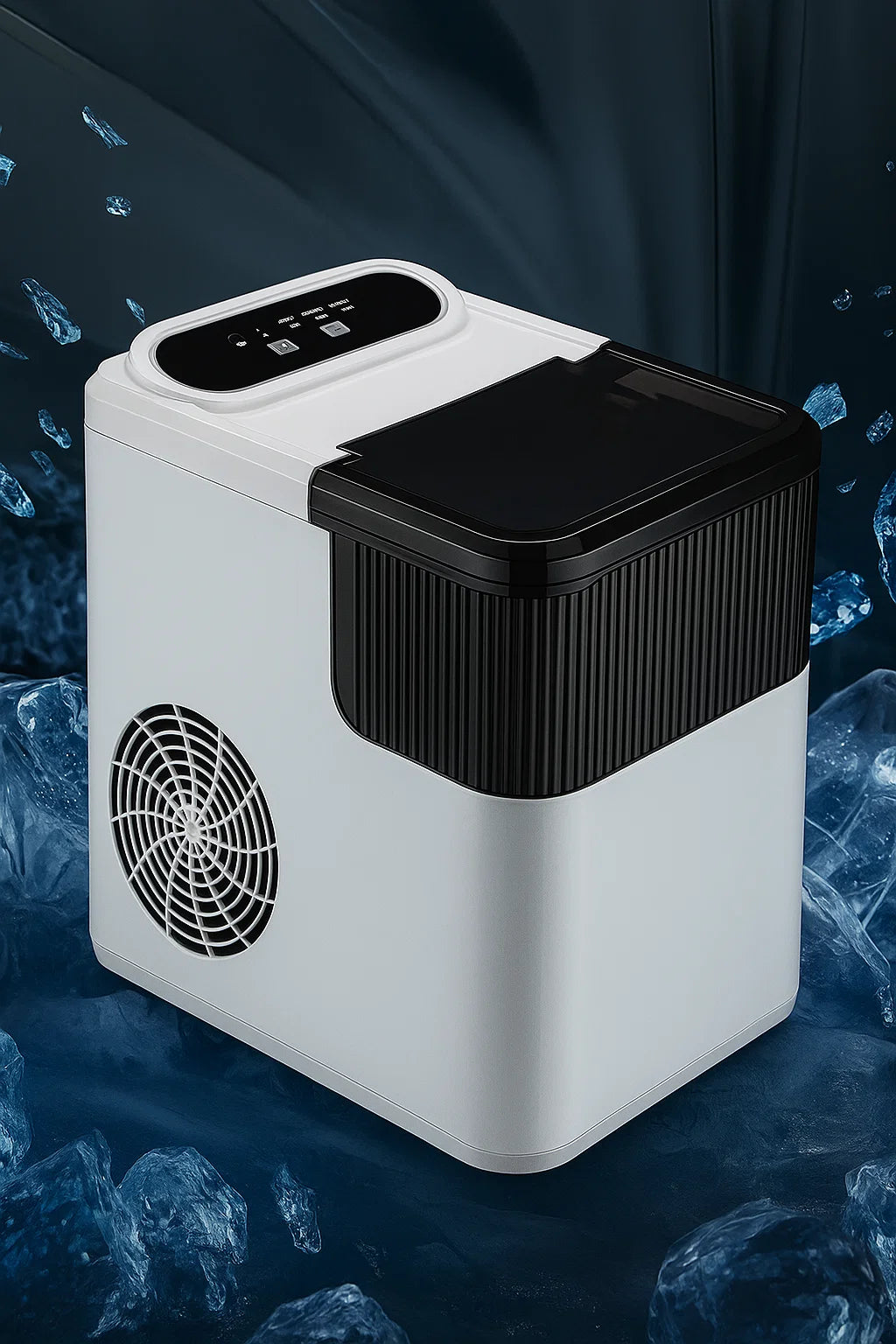 Macchina per Ghiaccio Automatica 12 kg/24h – Cubetti Trasparenti Bullet, 500 g Cestello Removibile, 165 W