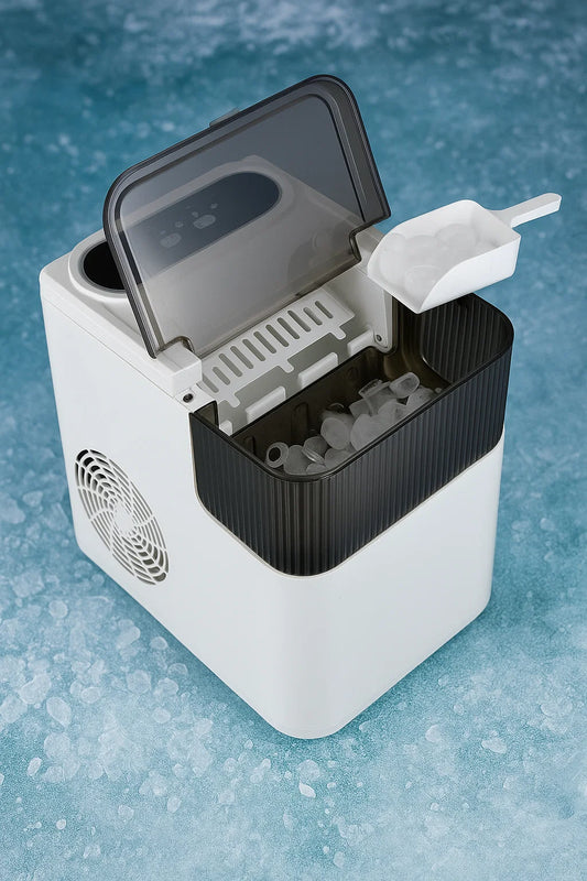Macchina per Ghiaccio Automatica 12 kg/24h – Cubetti Trasparenti Bullet, 500 g Cestello Removibile, 165 W