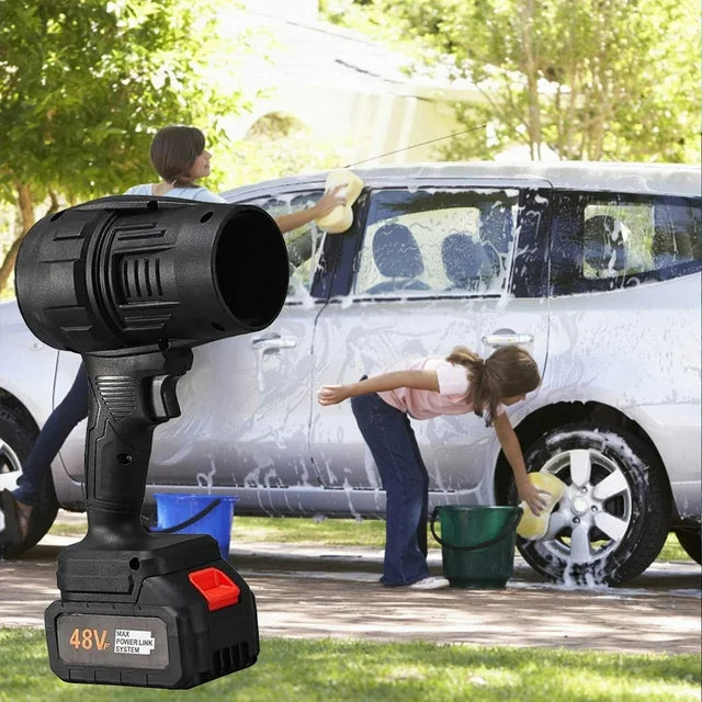 Soffiatore Portatile 48V con 2 Batterie e Caricatore – Mini Blower Potente per Foglie, Auto, Polvere e Lavori Domestici