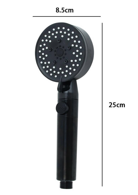Doccetta Tonda Nera Multigetto 25x8,5 cm – Con Pulsante Stop