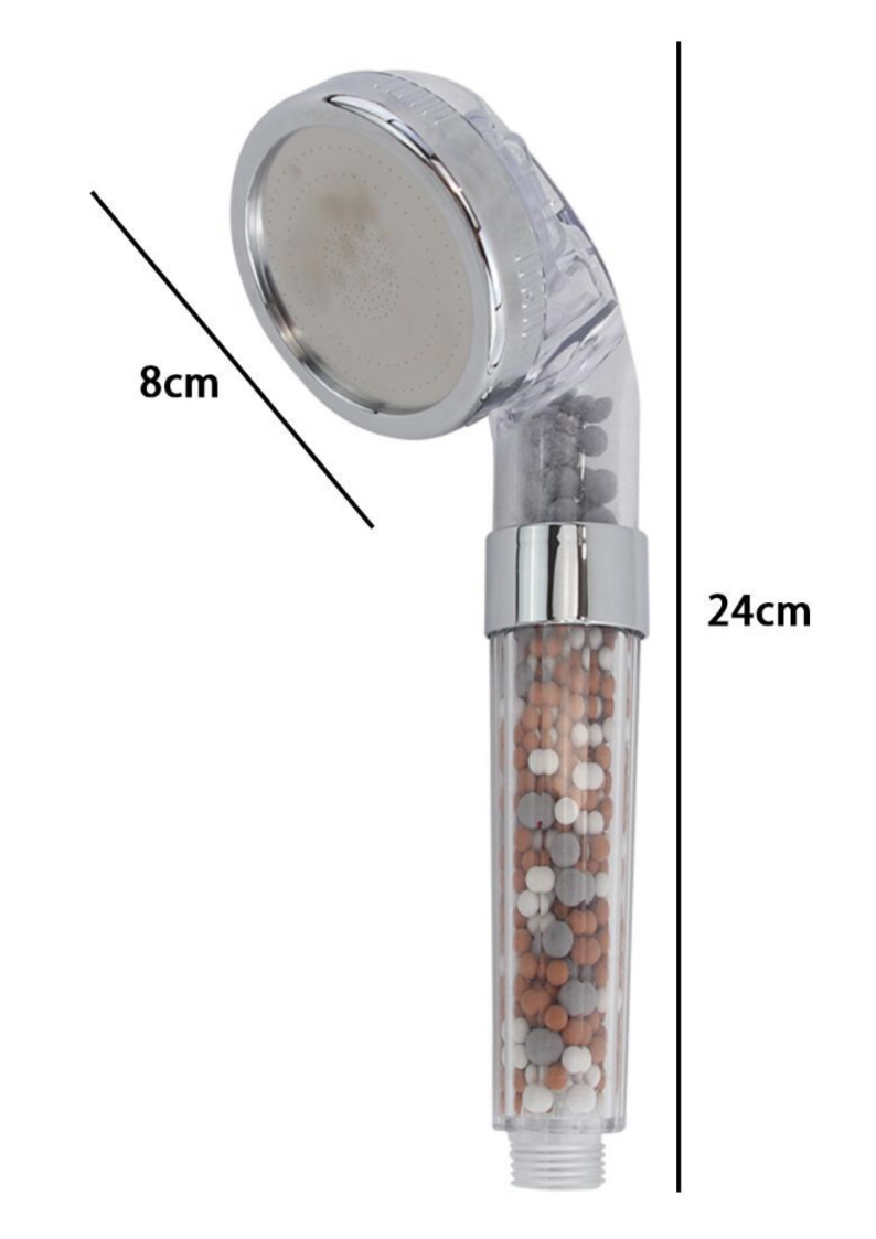 Doccetta Filtrante Trasparente con Sfere Minerali 24x8 cm – Benessere e Purezza