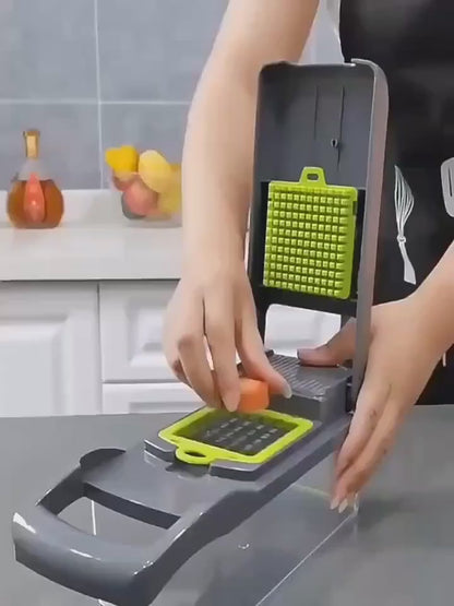 Mandolina 10 in 1 Tagliaverdure con Lame in Acciaio e Filtro