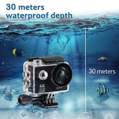 Action Camera 4K Ultra HD Wi-Fi – Subacquea 30M, Grandangolo, Slow Motion