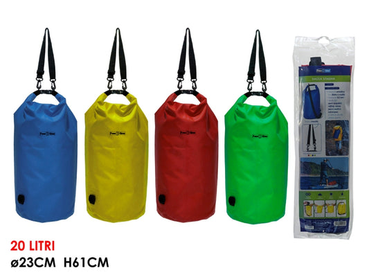 Sacca Stagna Impermeabile 20 Litri – Ø23xH61 cm – Perfetta per Mare, Sport e Campeggio